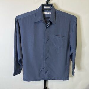 Perry Ellis Blue Dress Long Sleeve Shirt Size Large Women’s